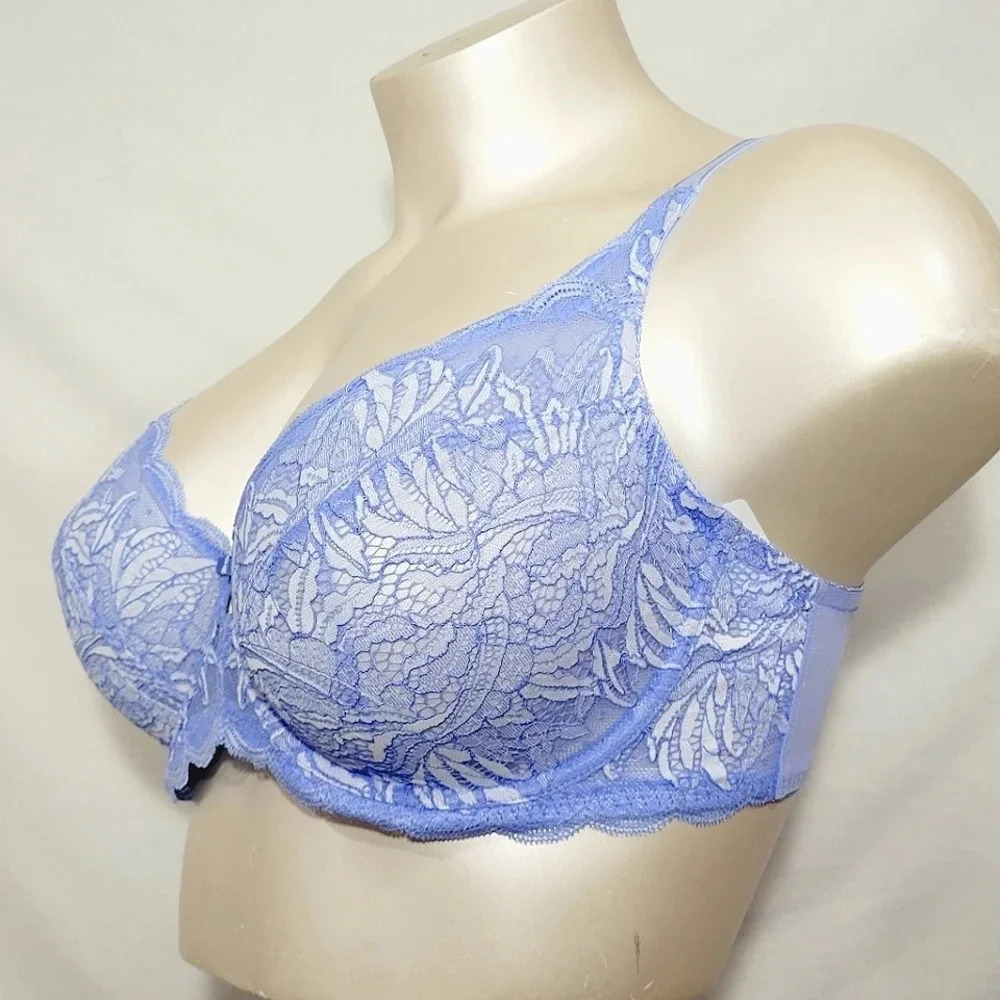 32H Felina 115073 Peridot Lace Unlined Underwire Bra Periwinkle NWT‎ - Picture 3 of 7